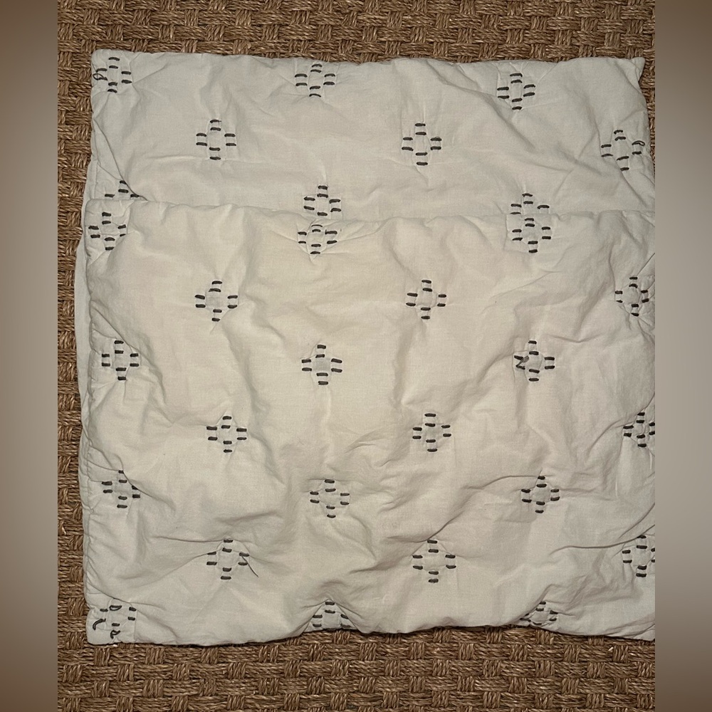 West Elm White Dash Stitch Sham Set (Two)
